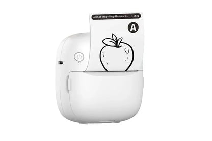 Mini Thermal Printer with RGB Light Portable Pocket Photo Picture Printer with 10 Rolls of Paper