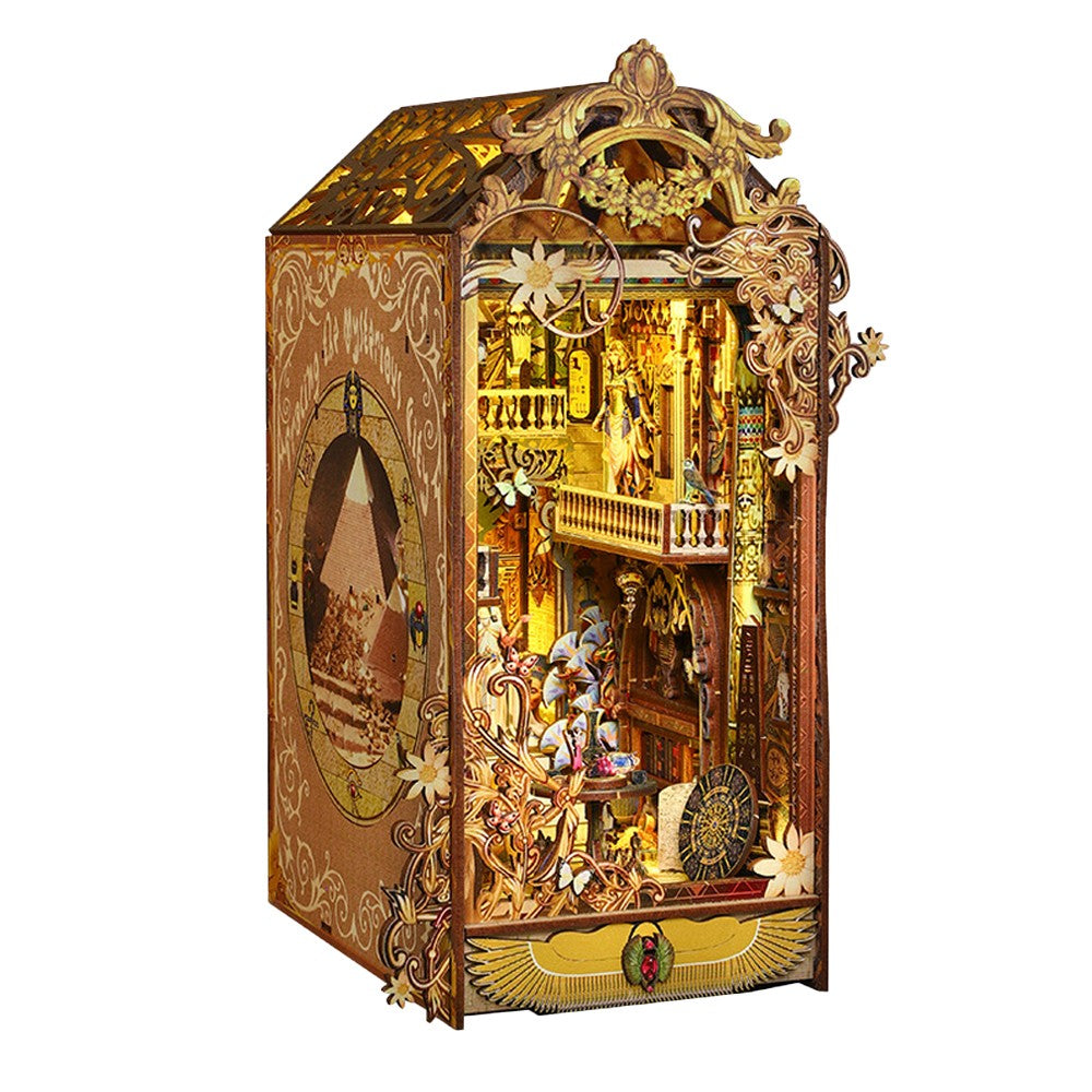 DIY Book Nook Kits 3D Wooden Puzzle Miniature Dollhouse Kit Bookshelf Decor