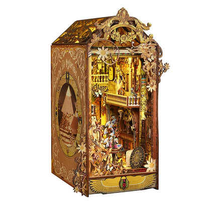 DIY Book Nook Kits 3D Wooden Puzzle Miniature Dollhouse Kit Bookshelf Decor