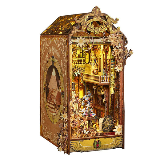 DIY Book Nook Kits 3D Wooden Puzzle Miniature Dollhouse Kit Bookshelf Decor