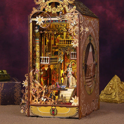 DIY Book Nook Kits 3D Wooden Puzzle Miniature Dollhouse Kit Bookshelf Decor