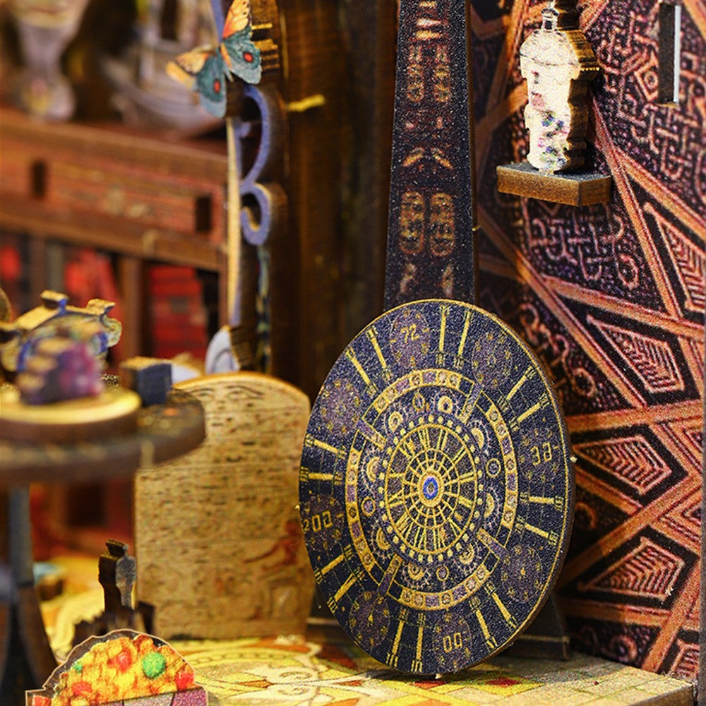 DIY Book Nook Kits 3D Wooden Puzzle Miniature Dollhouse Kit Bookshelf Decor