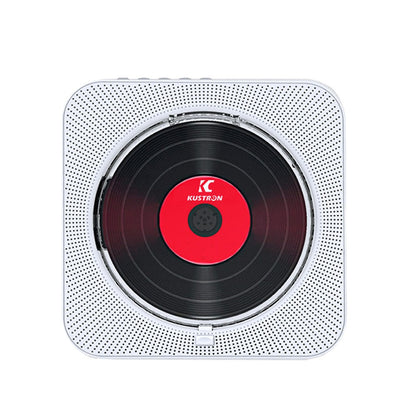 Wall-Mount Bluetooth CD Player LCD Display Music Player Home Audio Boombox White