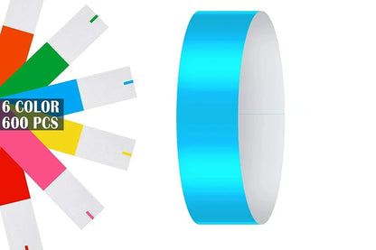 600 Piece Neon Wrist Bands Counts Paper Hand Bands