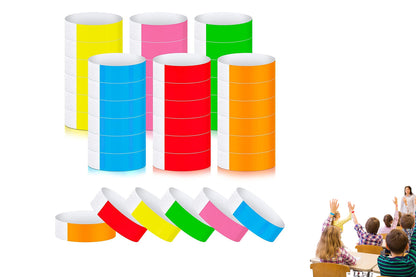 600 Piece Neon Wrist Bands Counts Paper Hand Bands
