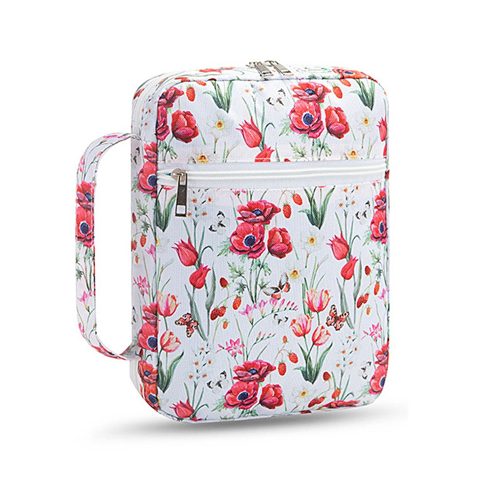 Printed Bible Bag Portable Bible Cover Bible Holder Case with Bookmark Style 1