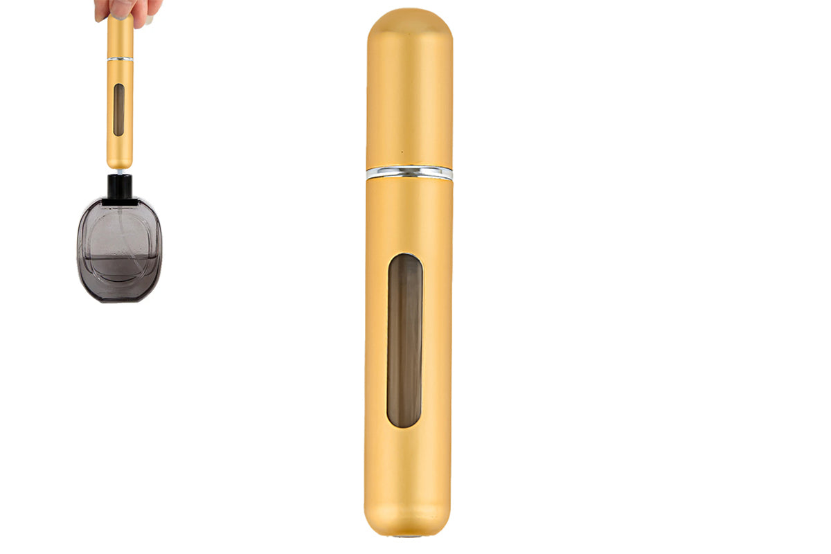 Mini Perfume Spray Pump 8ML Refillable Bottle Atomizer for Travel Outdoor-Gold