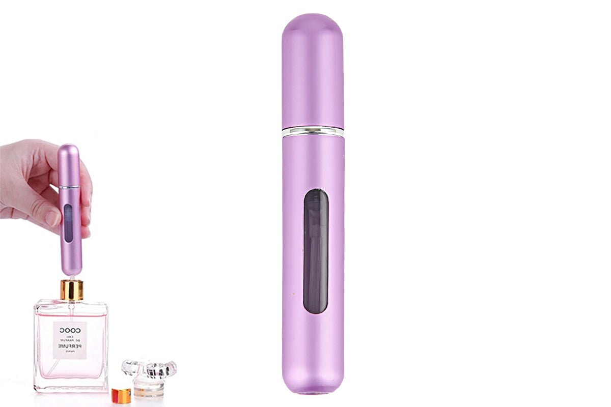 Mini Perfume Spray Pump 8ML Refillable Bottle Atomizer for Travel Outdoor-Purple