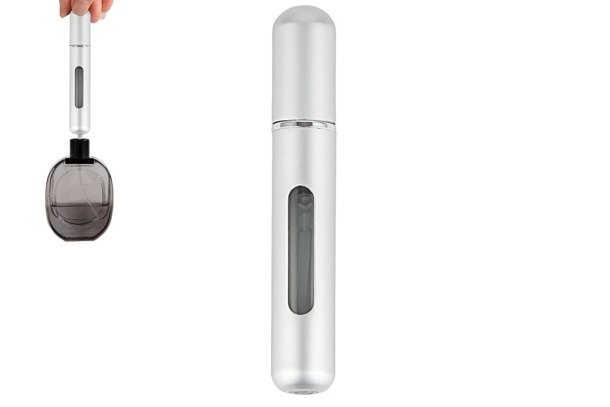 Mini Perfume Spray Pump 8ML Refillable Bottle Atomizer for Travel Outdoor-Silver