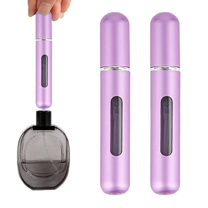 2Pcs 8ML Refillable Perfume Atomisers Travel Mini Empty Spray Bottles - Purple