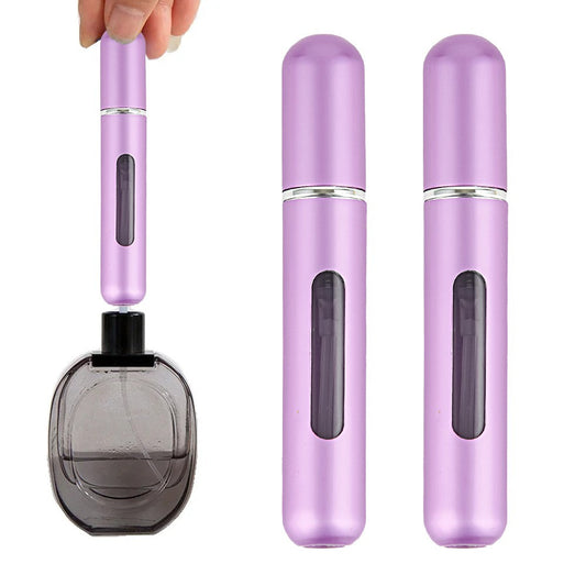 2Pcs 8ML Refillable Perfume Atomisers Travel Mini Empty Spray Bottles - Purple