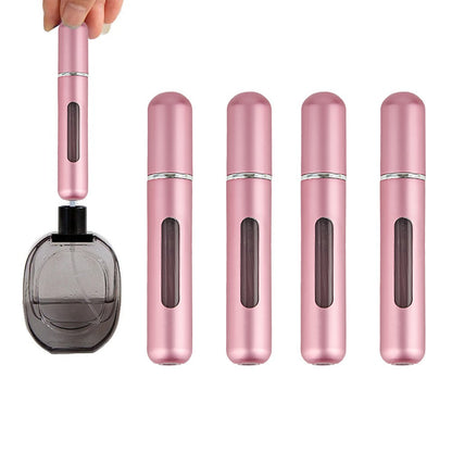 4Pcs 8ML Refillable Perfume Atomisers Travel Mini Empty Spray Bottles - Pink