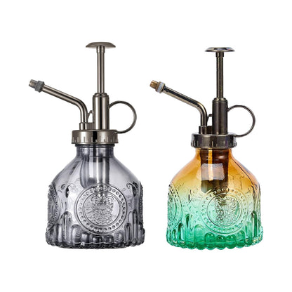 2Pcs 205ML Glass Plant Mister Spray Bottle for Indoor Outdoor House Plant Grey and Green