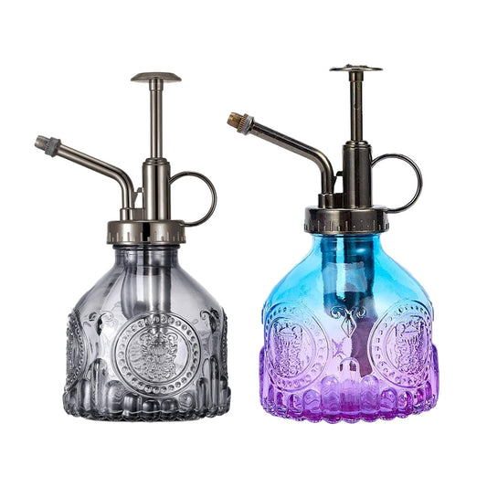 2Pcs 205ML Glass Plant Mister Spray Bottle for Indoor Outdoor House Plant  Grey and Purple