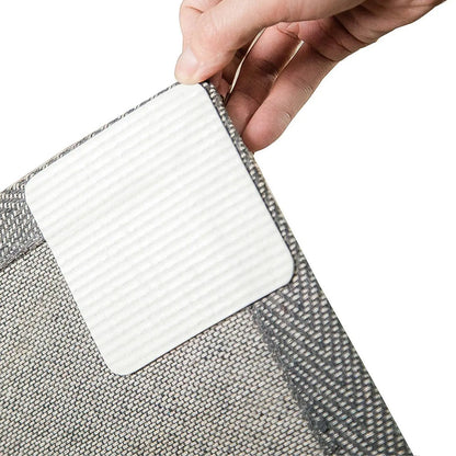 4Pcs Non-Slip Rug Pad Self-Adhesive Stickers for Rug Reusable Under Rug Carpet Gripper
