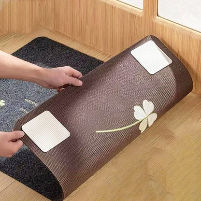 4Pcs Non-Slip Rug Pad Self-Adhesive Stickers for Rug Reusable Under Rug Carpet Gripper