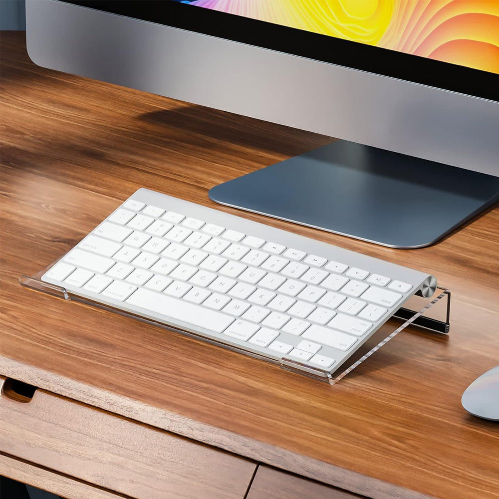 Clear Acrylic Tilted Computer Keyboard Holder Keyboard Stand for Easy Ergonomic Typing Style 2