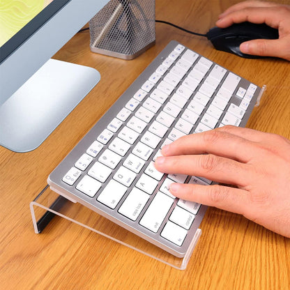 Clear Acrylic Tilted Computer Keyboard Holder Keyboard Stand for Easy Ergonomic Typing Style 2