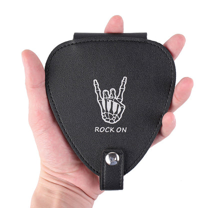 Guitar Picks Holder with 22 Picks Electric Guitar Picks Storage Pouch PU leather Plectrums Bag