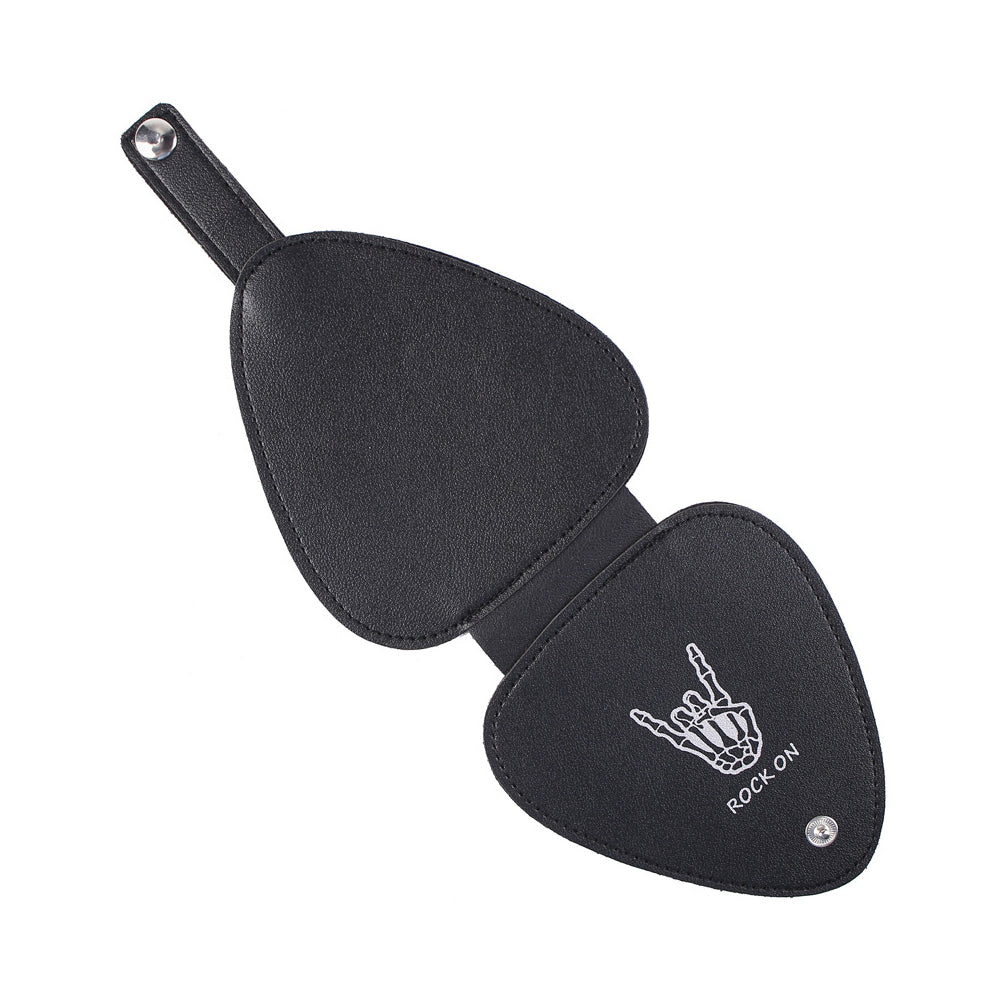 Guitar Picks Holder with 22 Picks Electric Guitar Picks Storage Pouch PU leather Plectrums Bag