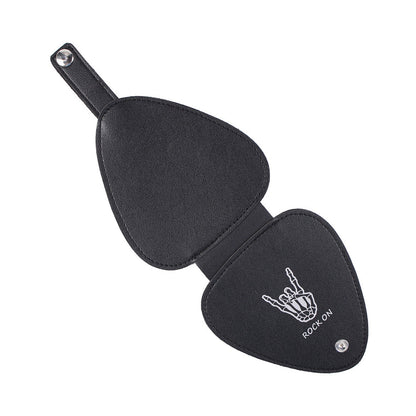 Guitar Picks Holder with 22 Picks Electric Guitar Picks Storage Pouch PU leather Plectrums Bag