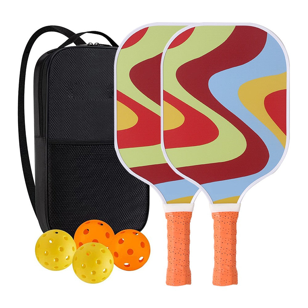 Fiberglass Pickleball Racket Set Pickleball Paddle with 4 Balls Style 3