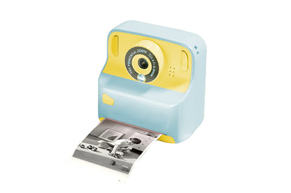 Instant Print Camera Toy with 32GB Memory Card and 5 Rolls Print Paper-Blue