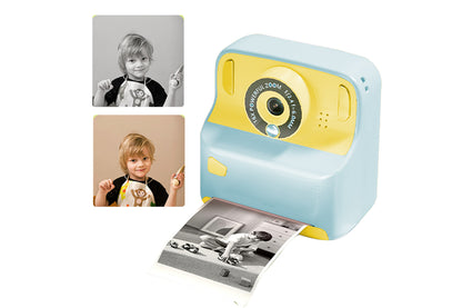 Instant Print Camera Toy with 32GB Memory Card and 5 Rolls Print Paper-Blue