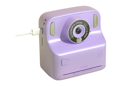 Instant Print Camera Toy with 32GB Memory Card and 5 Rolls Print Paper-Purple