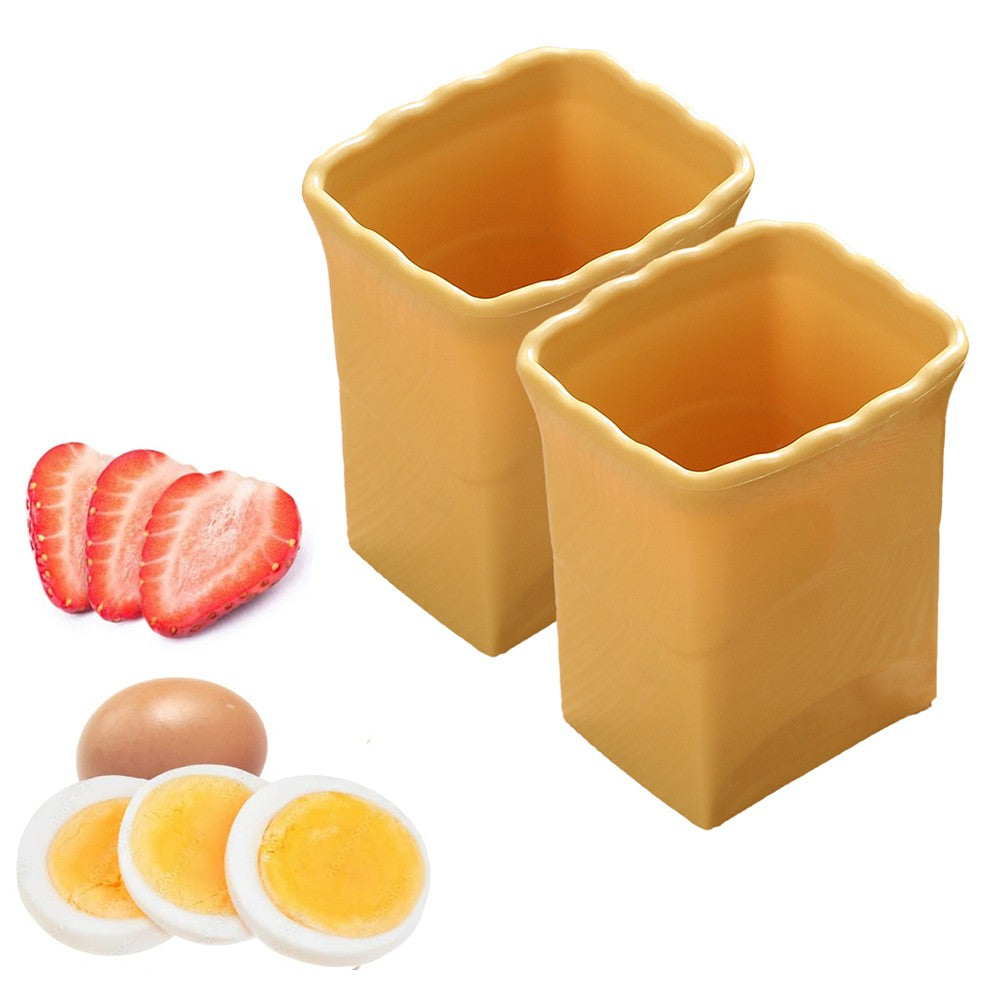 2Pcs Cup Slicers Fruit Slicing Tool Kitchen Gadget - Yellow