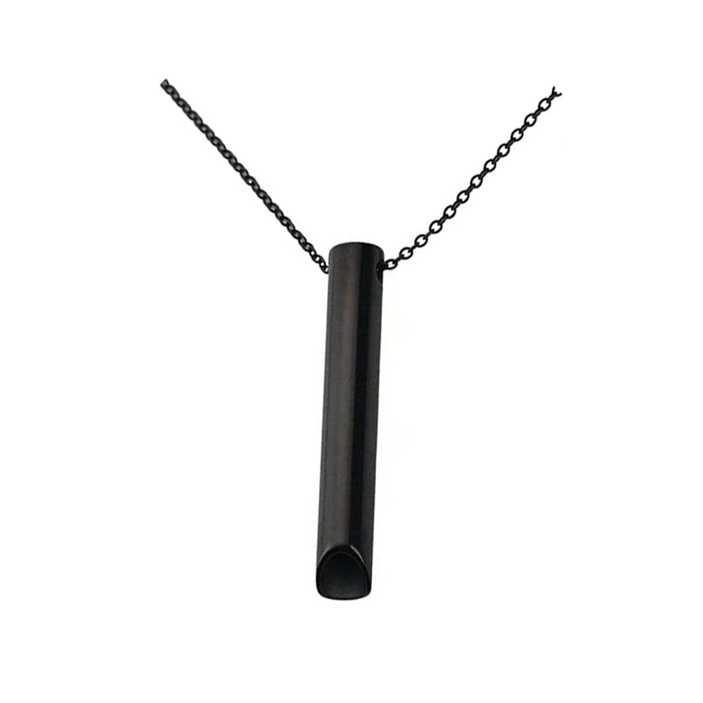 Stainless Steel Meditation Necklace Breathing Necklace Black