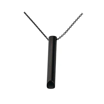 Stainless Steel Meditation Necklace Breathing Necklace Black