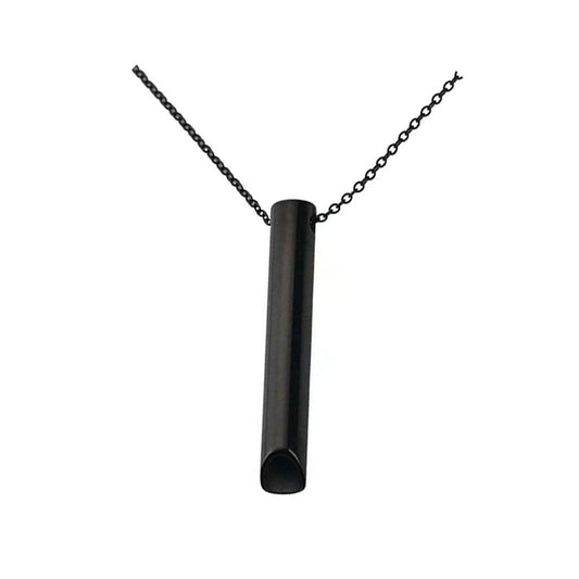 Stainless Steel Meditation Necklace Breathing Necklace Black