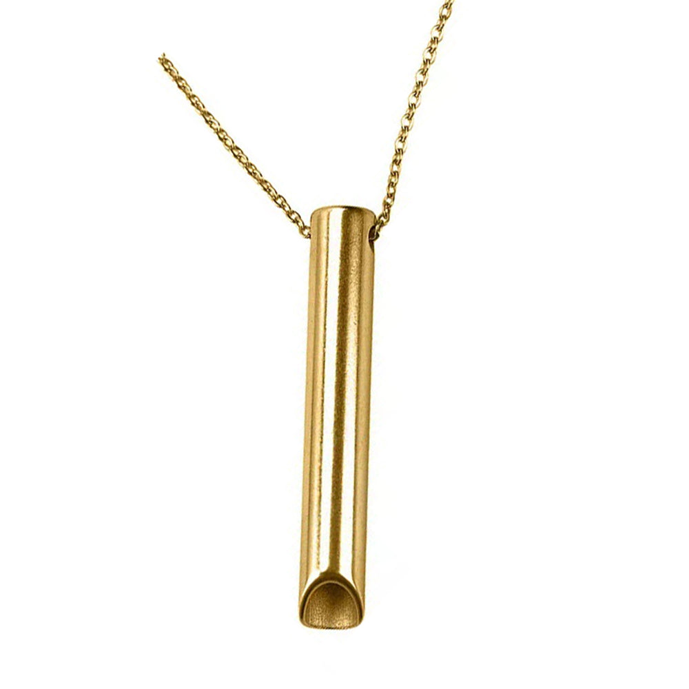 Stainless Steel Meditation Necklace Breathing Necklace Gold