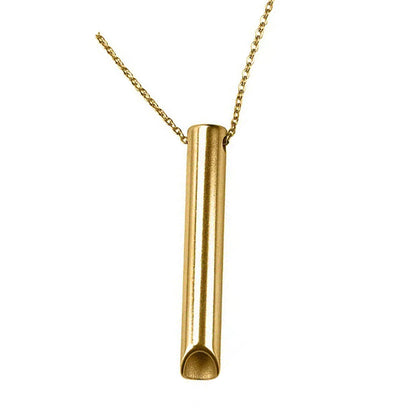 Stainless Steel Meditation Necklace Breathing Necklace Gold