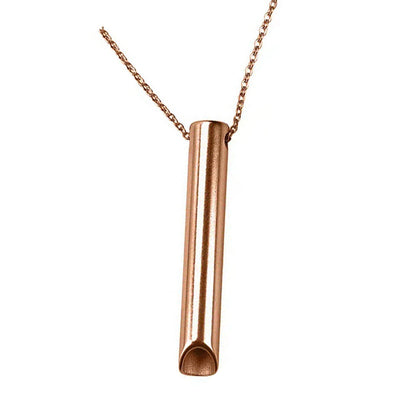 Stainless Steel Meditation Necklace Breathing Necklace Rose Gold