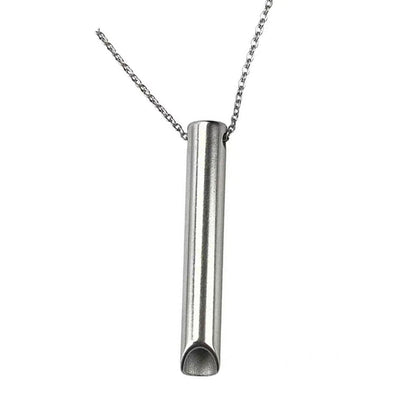 Stainless Steel Meditation Necklace Breathing Necklace Silver