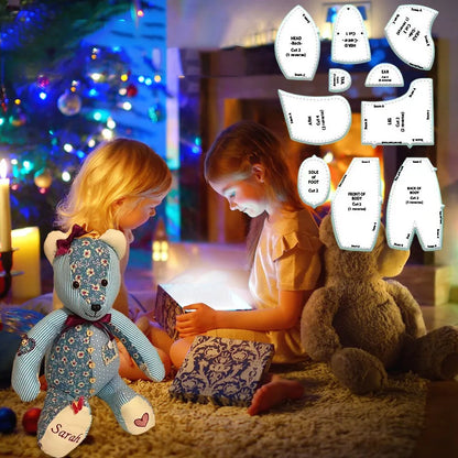 10Pcs Memory Bear Template Cutting Ruler Set