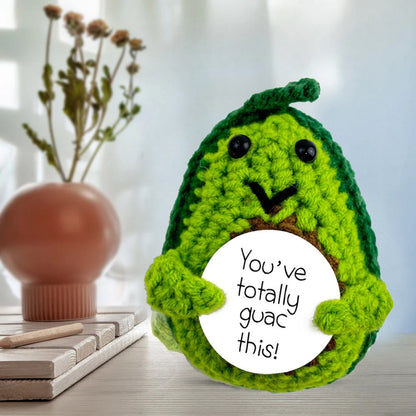 3Pcs Mini Funny Positive hooking Doll Inspirational Emotional Support Knitting Ornament for Friends Party Style 2