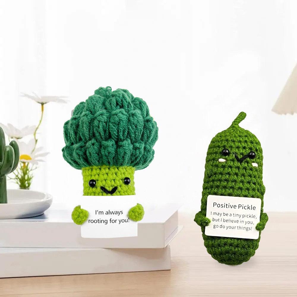 3Pcs Mini Funny Positive hooking Doll Inspirational Emotional Support Knitting Ornament for Friends Party Style 2