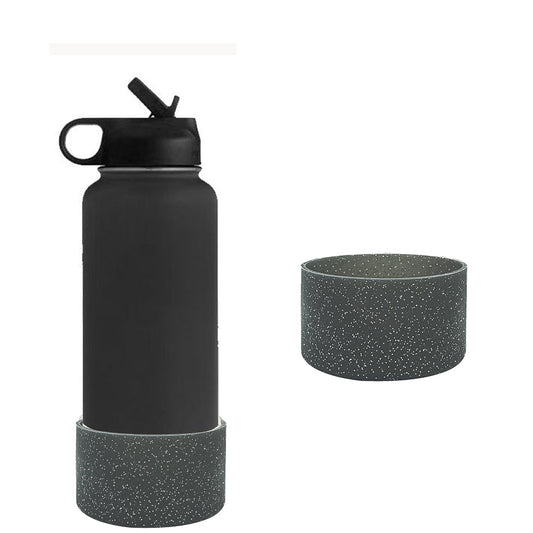 Silicone Protective Sleeve Compatible with Stanley Tumbler 12-24oz Bling Anti-Slip Cover Black