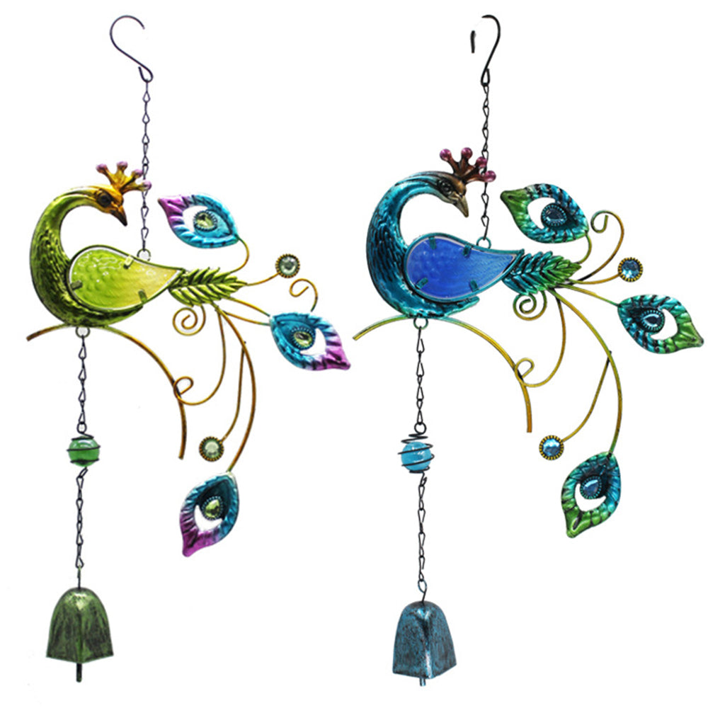 2Pcs Wind Chimes Metal Phoenix Bird Ornament Garden Hanging Bells Outdoor