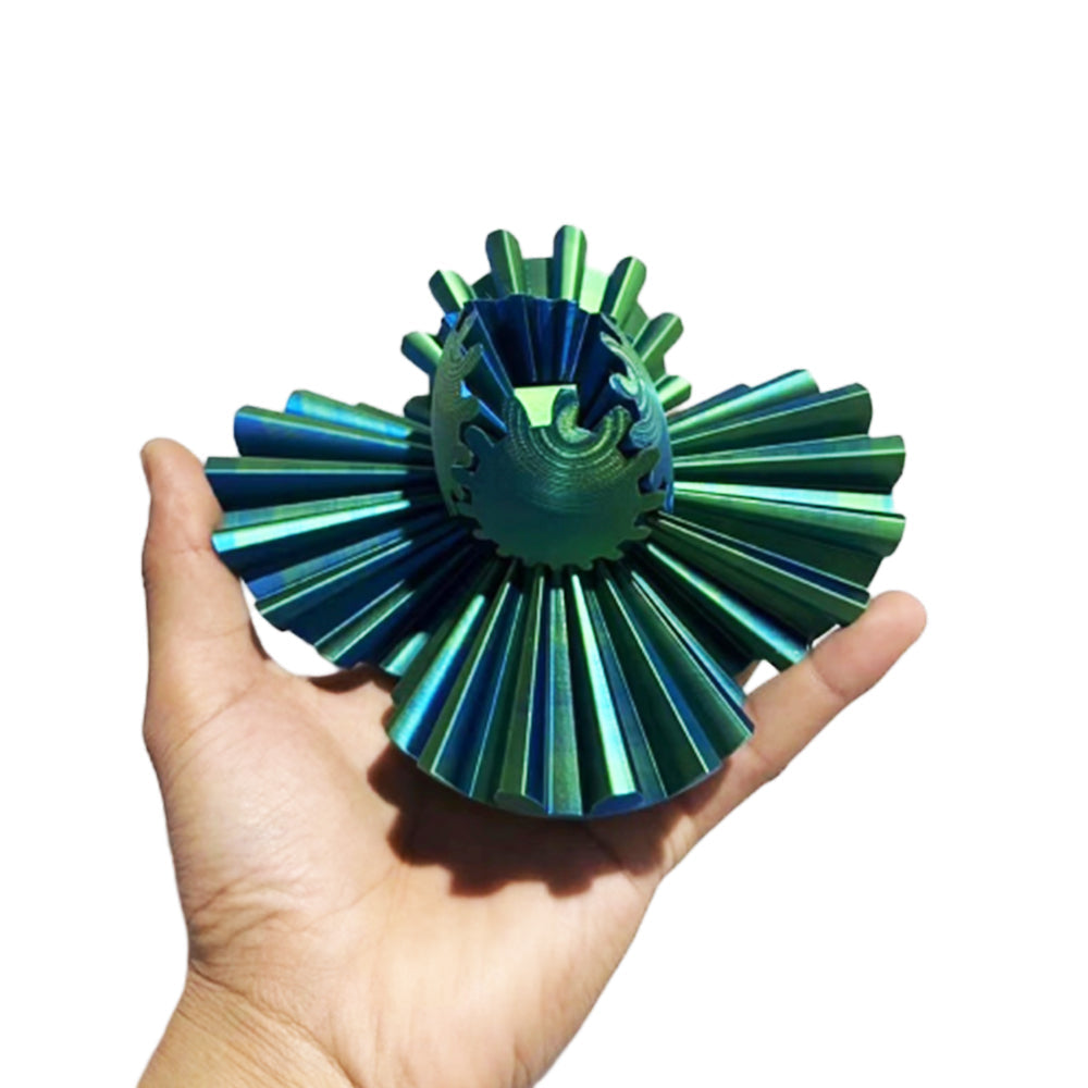 2Pcs 3D Printed Gear Ball Spinner Sphere Cube Fidget Toy for Stress Relief