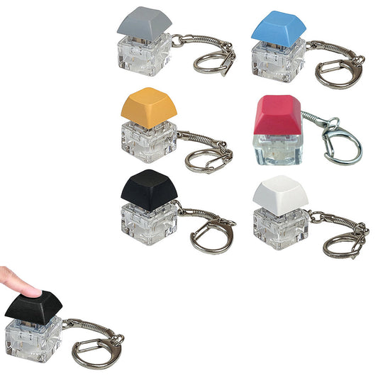 6 Pcs Set Keyboard Fidget Toy Clicker Keychain Button Toys