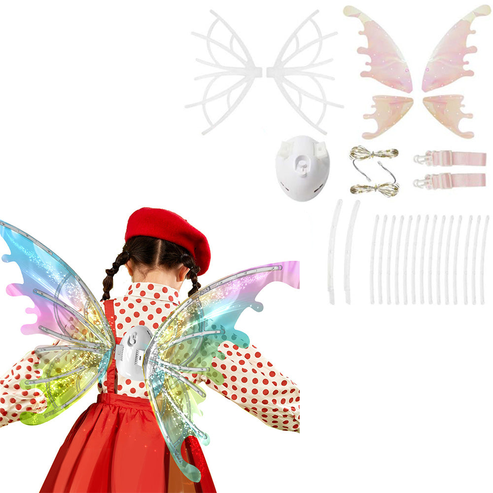Electric Butterfly Wings LED Luminous Elf Wings with Music Glowing Shiny Dress Up Props