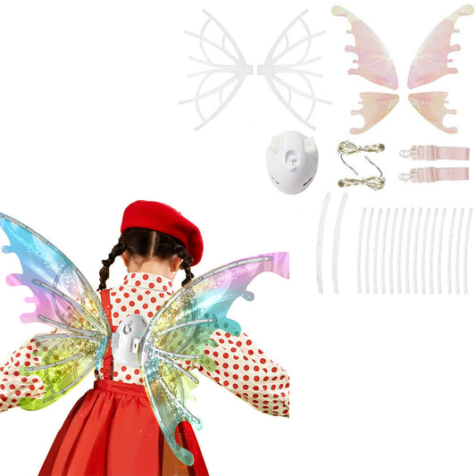 Electric Butterfly Wings LED Luminous Elf Wings with Music Glowing Shiny Dress Up Props