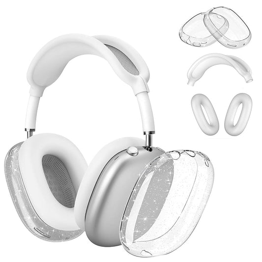 For Apple AirPods Max Headphones Protective Case Clear Silicone Ear Pad Sleeves Full Set Covers Transparent