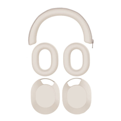 For WH-1000XM5 Headphones Protective Case Silicone Sleeves Full Set Protector Cover Beige