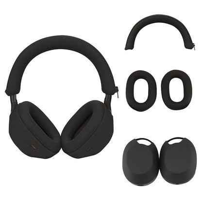 For WH-1000XM5 Headphones Protective Case Silicone Sleeves Full Set Protector Cover Black