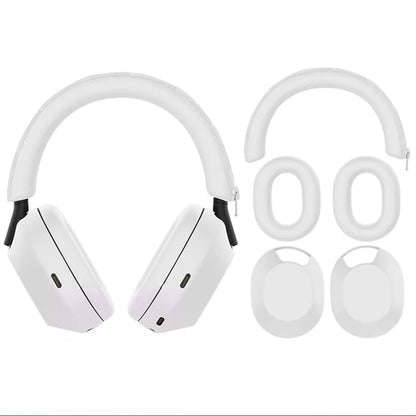 For WH-1000XM5 Headphones Protective Case Silicone Sleeves Full Set Protector Cover White
